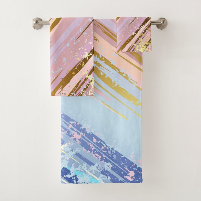 Textured Pink Background Badhandtuch Set (Insitu)