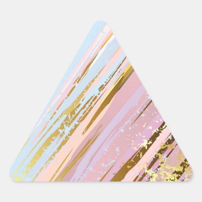 Textured Pink Background Dreieckiger Aufkleber (Vorderseite)