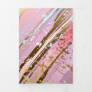 Textured Pink Background Dreifach Gefaltete Einladung