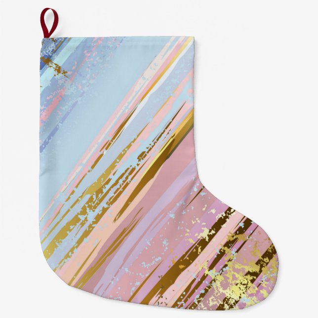 Textured Pink Background Großer Weihnachtsstrumpf (Vorderseite)