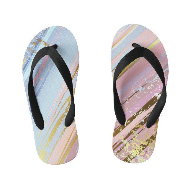 Textured Pink Background Kinderbadesandalen (Fußbett)