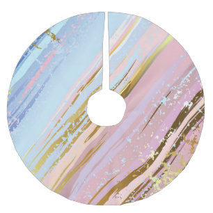 Textured Pink Background Polyester Weihnachtsbaumdecke