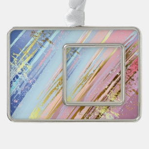 Textured Pink Background Rahmen-Ornament Silber