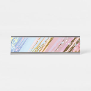 Textured Pink Background Schreibtischnamensplakette