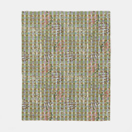 Textured Pointillism Grid Pattern Artwork Fleecedecke