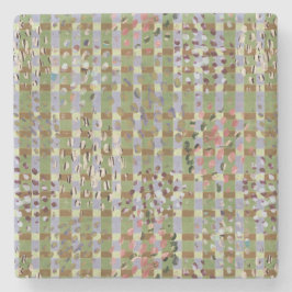 Textured Pointillism Grid Pattern Artwork Steinuntersetzer