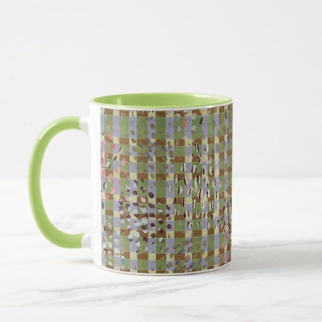 Textured Pointillism Grid Pattern Artwork Tasse (Links)
