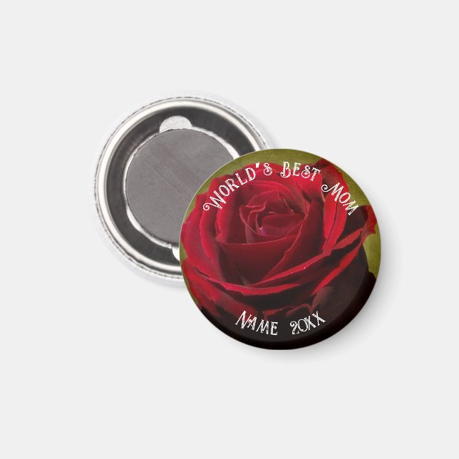 Textured Red Rose Mother’s Day Magnet (Vorderseite/Rückseite)