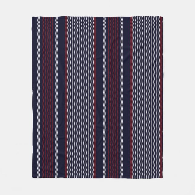 Textured stripe seamless pattern with navy blue, r fleecedecke (Vorderseite)