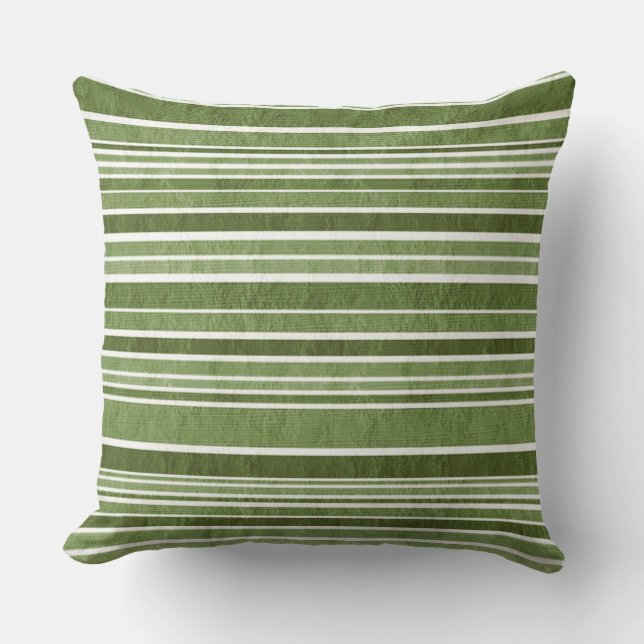 TEXTURED STRIPES IN EMERALD SHADES werfen Kissen (Vorderseite)