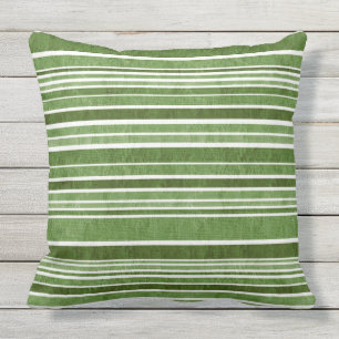 TEXTURED STRIPES IN EMERALD SHADES werfen Kissen