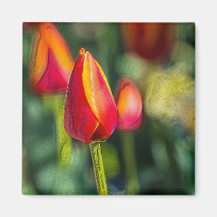 Textured Tulip Garden Magnet