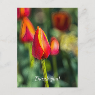 Textured Tulip Garden Vielen Dank Postcard Postkarte