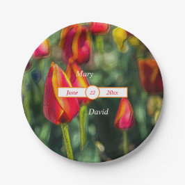 Textured Tulip Wedding Pappteller