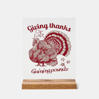 Textured Turkey Drawing in Rich Red Sepia on Pale 