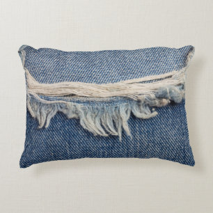 Texturen reißen Jeans Hintergrund. Dekokissen