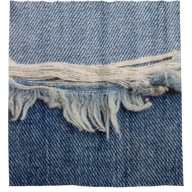Texturen reißen Jeans Hintergrund. Duschvorhang (Vorderseite)