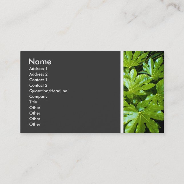 Texturenton (Blätter) II Visitenkarte (Vorderseite)