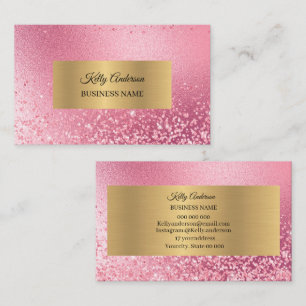 Textures or rose marbre carte de visite