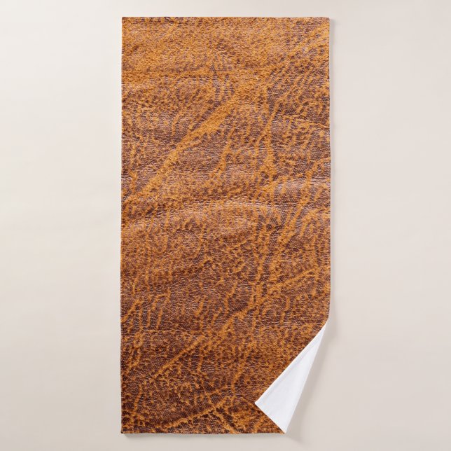 Texturetexation en cuir marron naturel, cuir, ski (Serviette de bain)