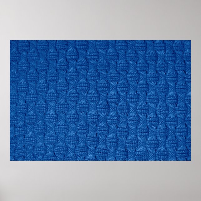 Texturgestricken. Blauer Pullover. Muster Poster (Vorne)