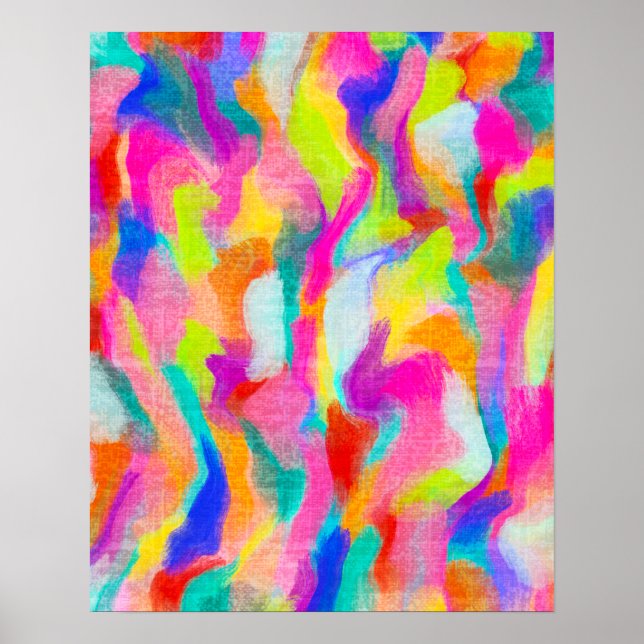 Texturierte Abstrakte Aquarellbilder Poster (Vorne)