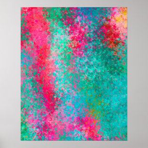 Texturierte Abstrakte Aquarellbilder Poster