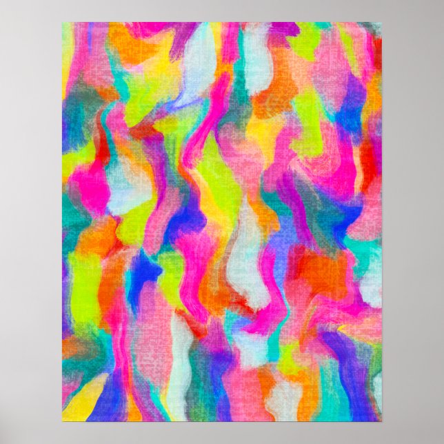 Texturierte Abstrakte Aquarellbilder Poster (Vorne)