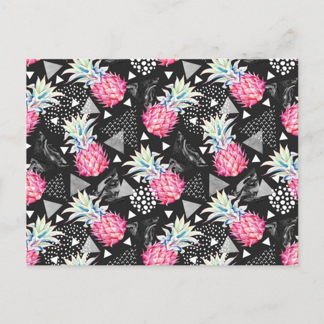 Texturierte Ananas-Muster Postkarte (Vorderseite)