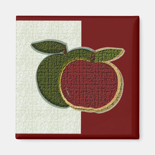 Texturierte Äpfel (Minze/Cranberryi) Magnet (Vorne)