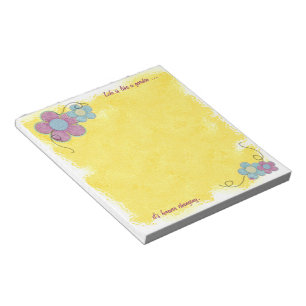 Texturierte Blume (gelb) Notizblock
