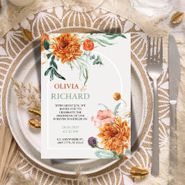 Texturierte Boho-Pampasgras-Hochzeitseinladung Einladung