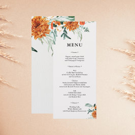 Texturierte Boho-Pampasgras-Hochzeitsmenükarte Menükarte