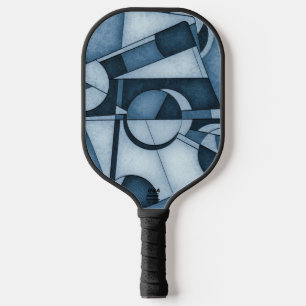 Texturierte Cyanotypie-Geometrische-Abstrakte-Kuns Pickleball Schläger