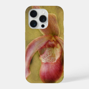 Texturierte Frauenschuh-Orchidee iPhone 15 Pro Hülle