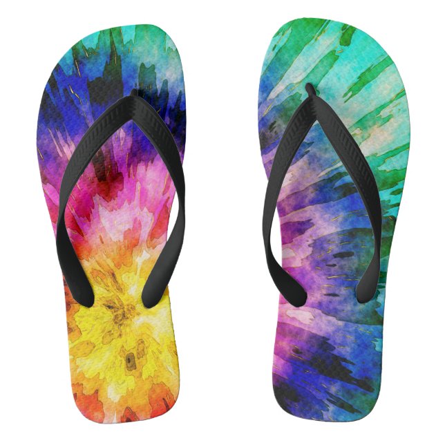 Texturierte Gefärbte Krawatte Flip Flops (Fußbett)