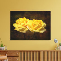 Texturierte Gelbe Rose Stretch Canvas Print