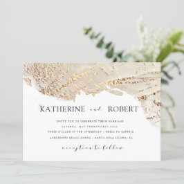 Texturierte Gold Imitate Foil Moderne Hochzeit Ein Einladung