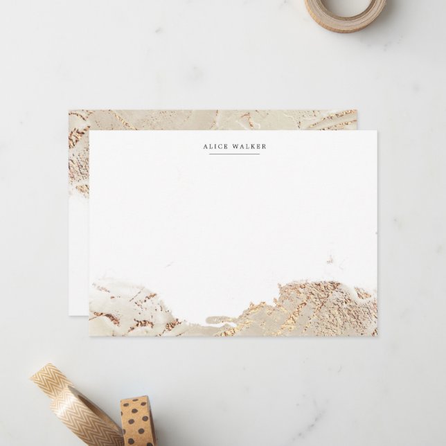 Texturierte Gold Imitate Foil Stationery Note Card Mitteilungskarte (Vorderseite/Rückseite Beispiel)