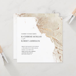 Texturierte Gold Moderne Hochzeitseinladung Einladung