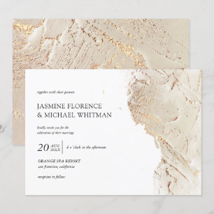 texturierte Goldfolie zum Hochzeitsempfang Einladung