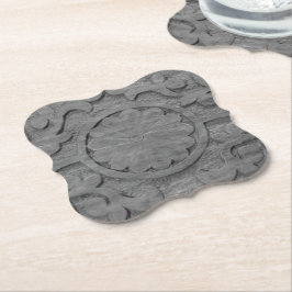 Texturierte Graue Teakholz Scroll Design kundenspe Untersetzer