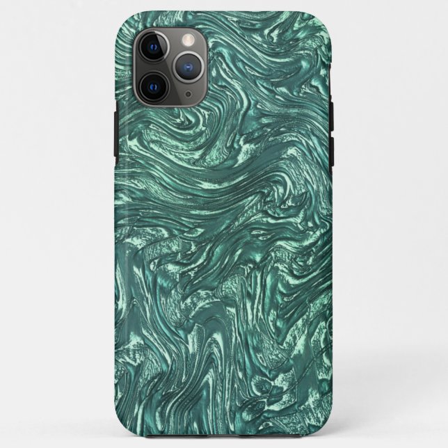Texturierte Jade- und Blausengrün-Tönen Case-Mate iPhone Hülle (Rückseite)