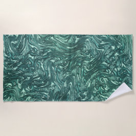 Texturierte Jade- und grünliche Zyantönen Strandtuch