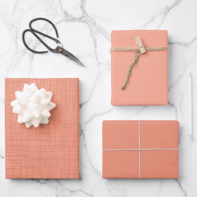 Texturierte Korallen "beruhigende Korallen".  popu Geschenkpapier Set (Vorderseite)