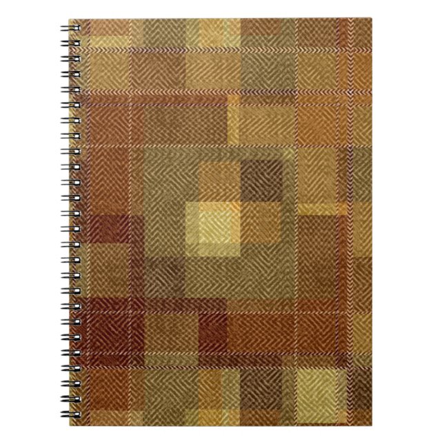 Texturierte monochrome braune Tartan kariert. Notizblock (Vorderseite)