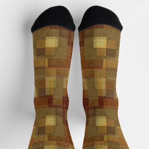 Texturierte monochrome braune Tartan kariert. Socken