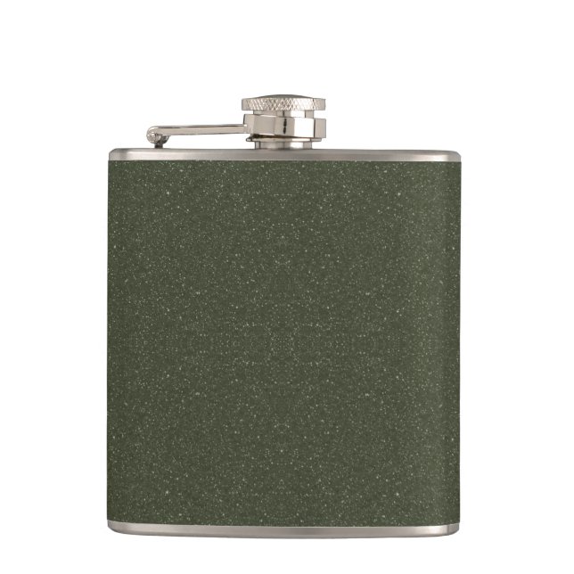 Texturierte Moos Grüne Vinyl ummantelte Flasche -  Flachmann (Vorderseite)