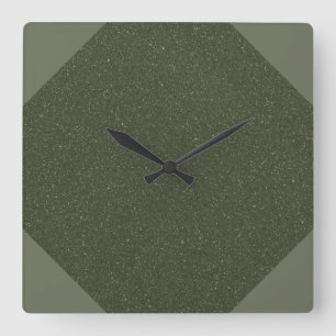 Texturierte Moosgrüne Wand-Uhr Quadratische Wanduhr