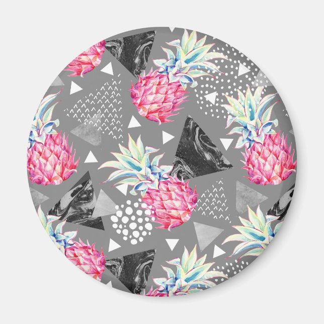 Texturierte Muster für geometrische Ananas Magnet (Vorne)